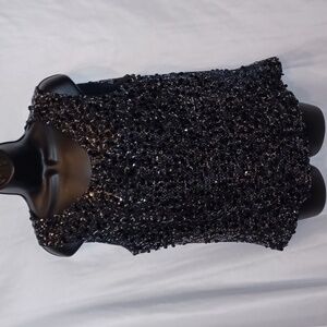Calvin Klein Size L Black & Silver Sequin Tank Top